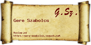 Gere Szabolcs névjegykártya